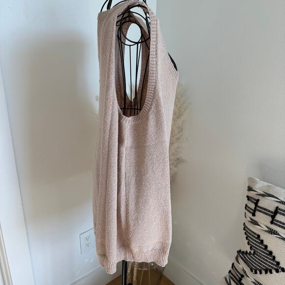 Perch by Blu Pepper Blush Pink Slouchy Slub Knit Tank Top NEW Minimalist/Neutral - Picture 2 of 7